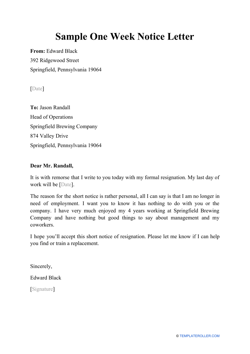 How to Write a Professional 1 Week Notice Letter: Tips and Examples
