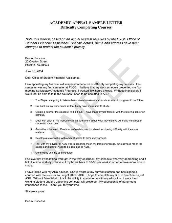 Crafting an Effective Academic Appeal Letter Example: A Comprehensive Guide