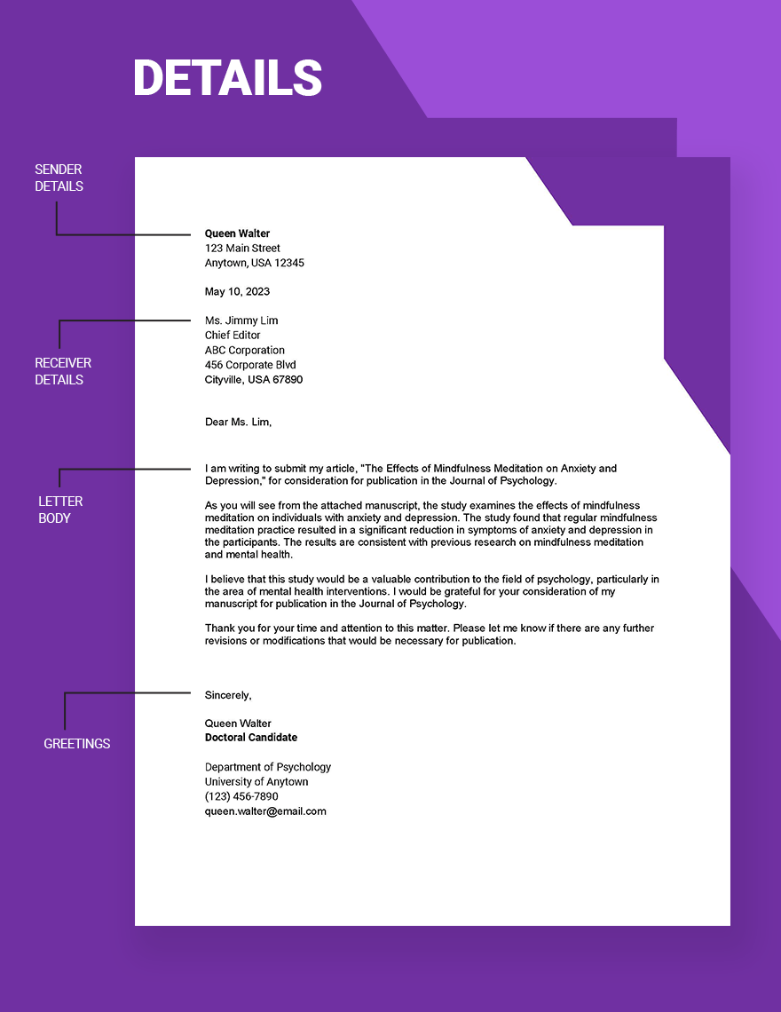 apa format cover letter template
