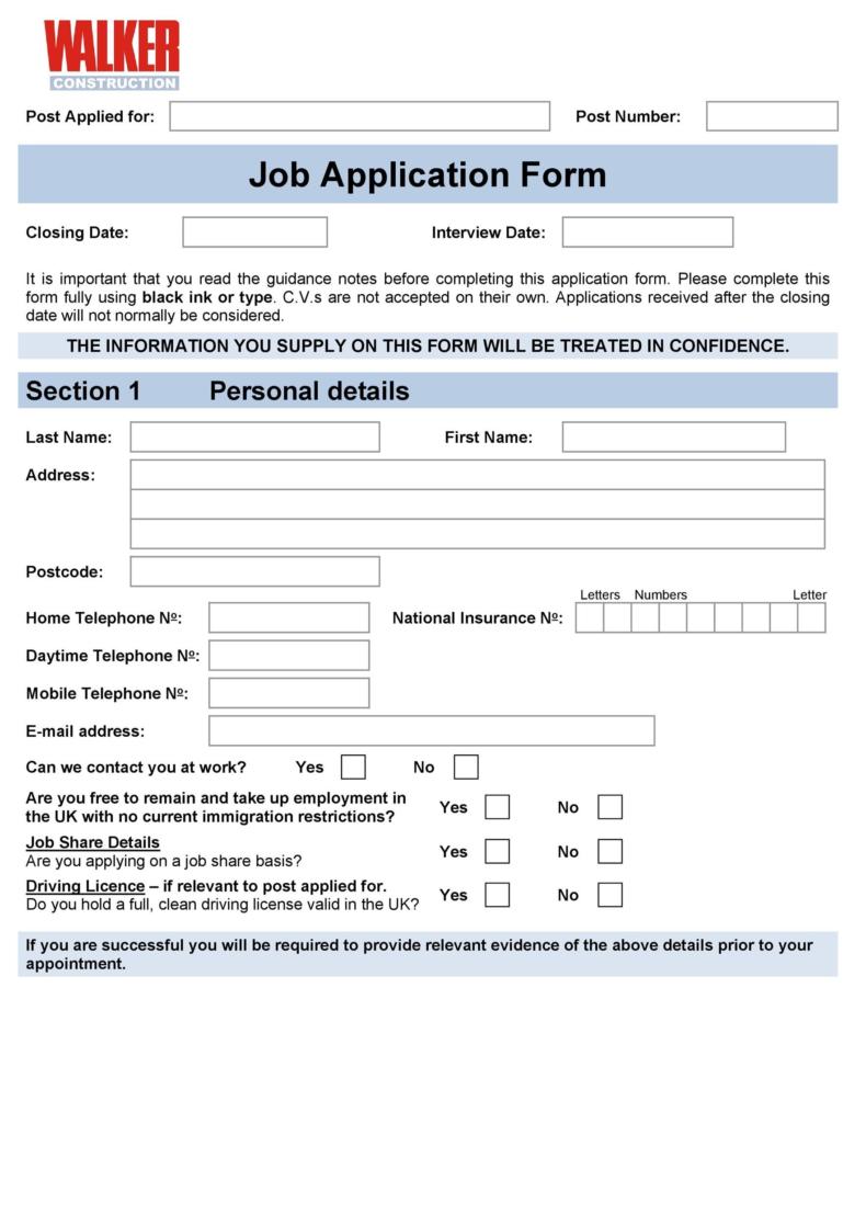 application to apply for job