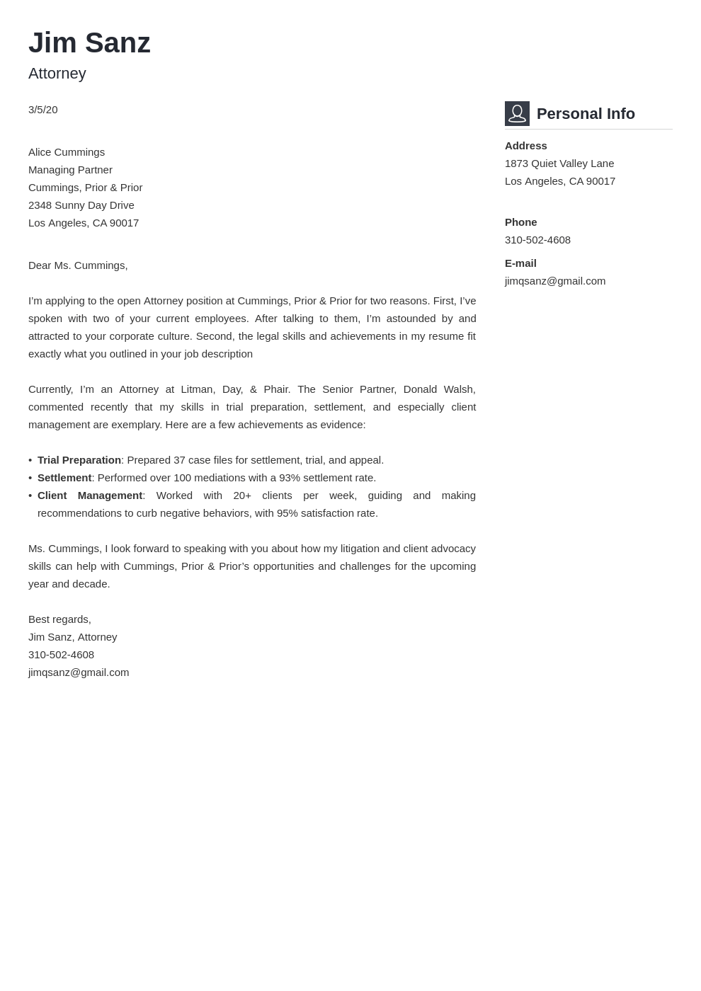 Crafting the Perfect Attorney Cover Letter: Tips and Examples for Success