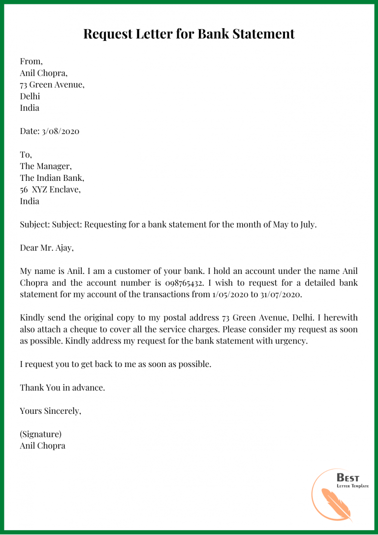 Understanding the Importance of a Bank Statement Required Letter
