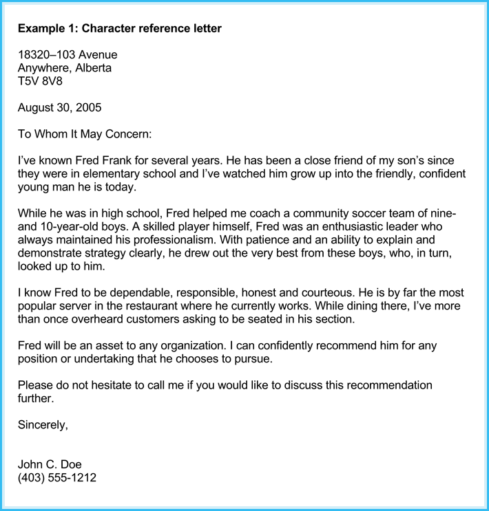 business sample letter of recommendation