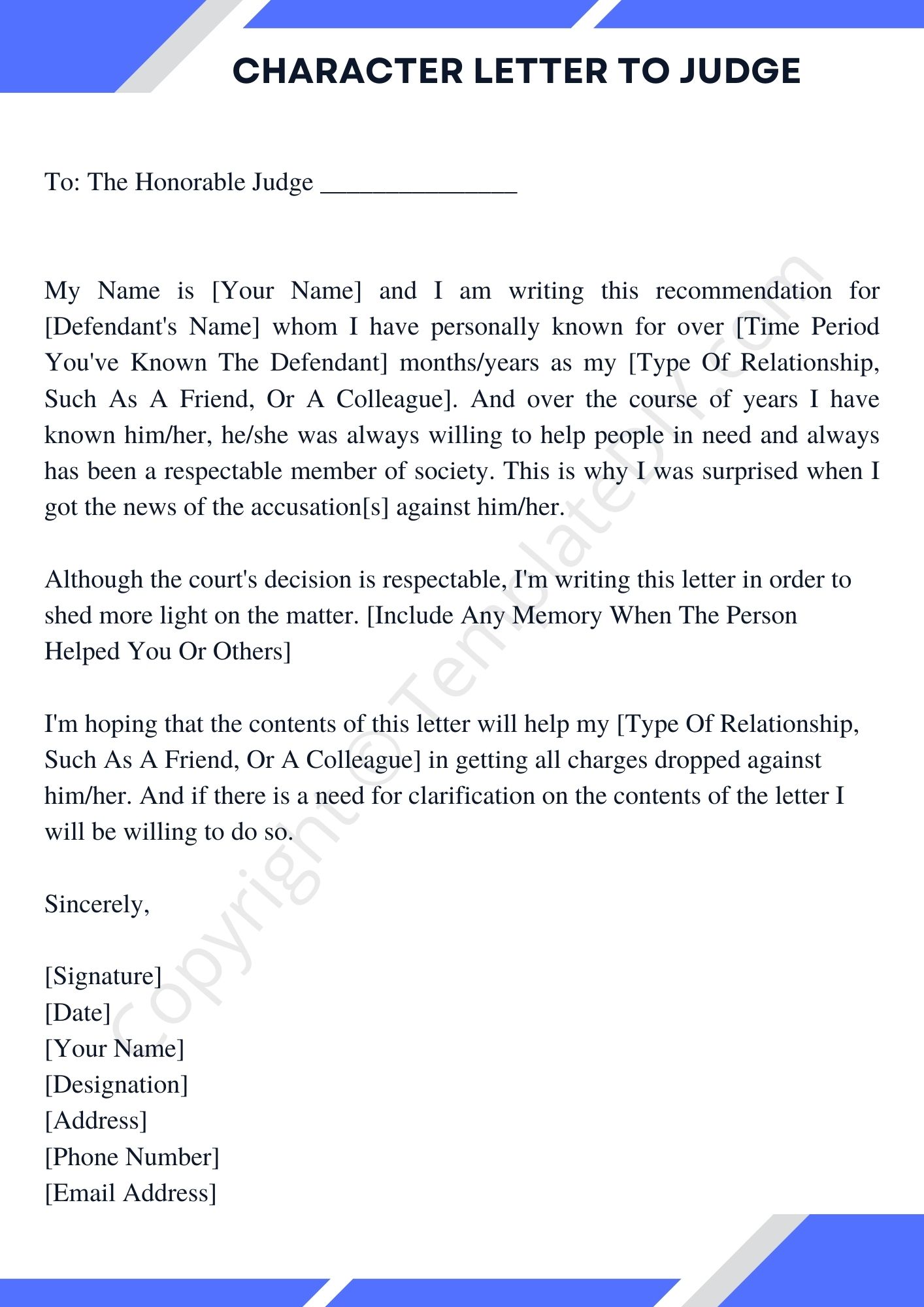 How to Write an Effective Character Letter to Judge: Tips and Guidelines