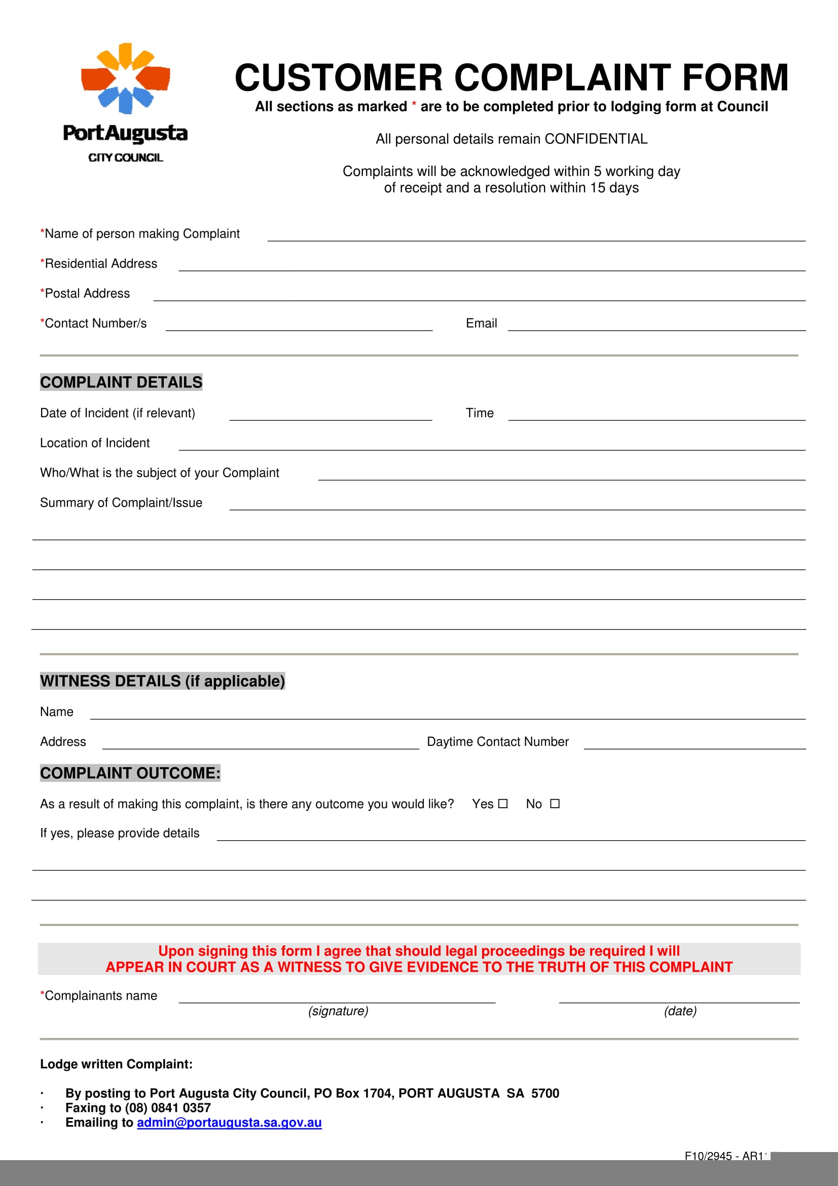 Essential Guide to Creating an Effective Client Complaint Form Sample