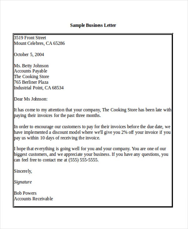 correct salutation for a business letter
