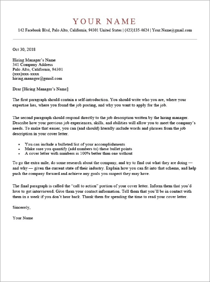 cover letter in ms word format