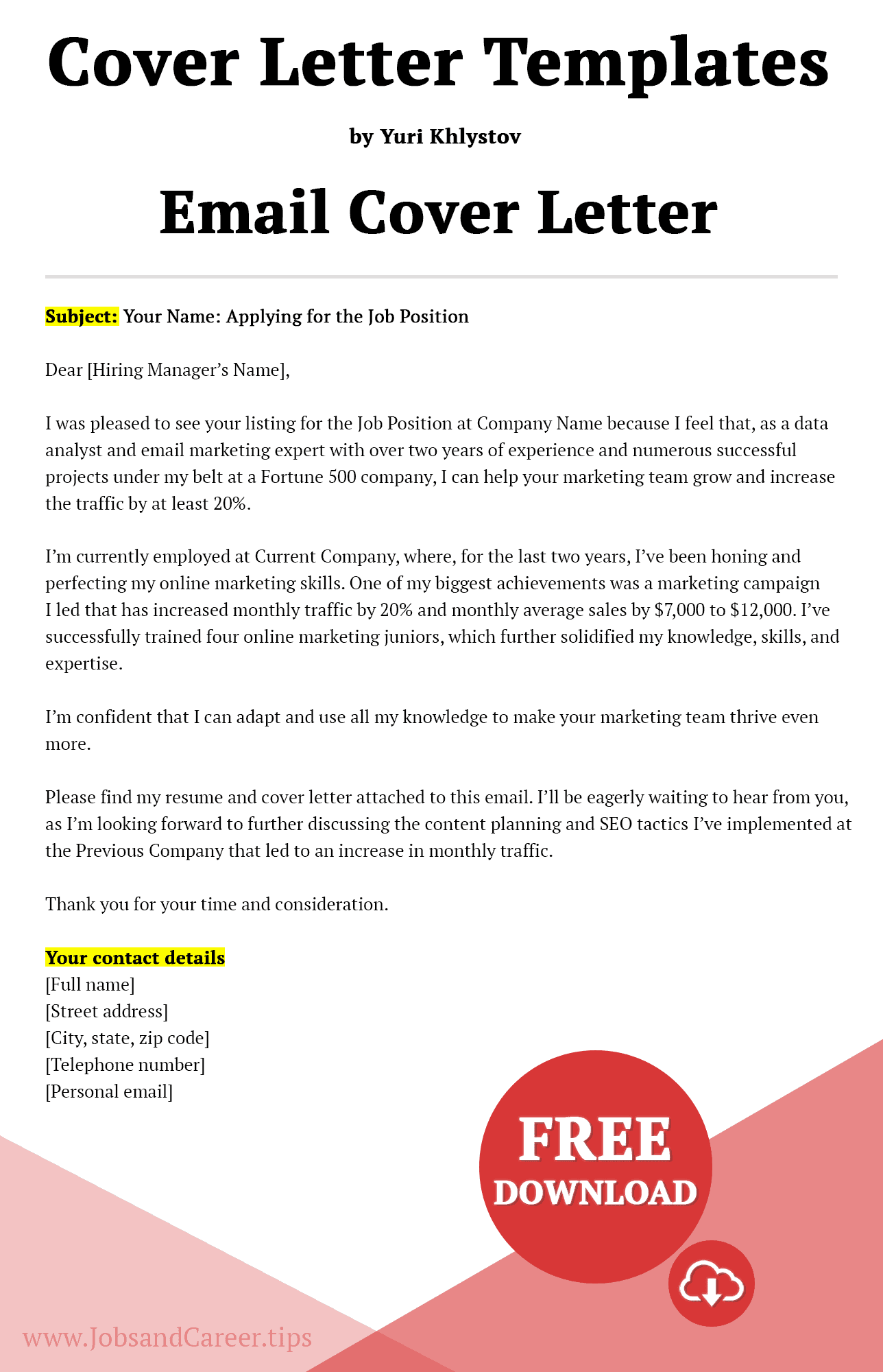 Unlock Your Job Search Success: The Ultimate Email Cover Letter Template