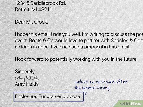 encl at end of letter