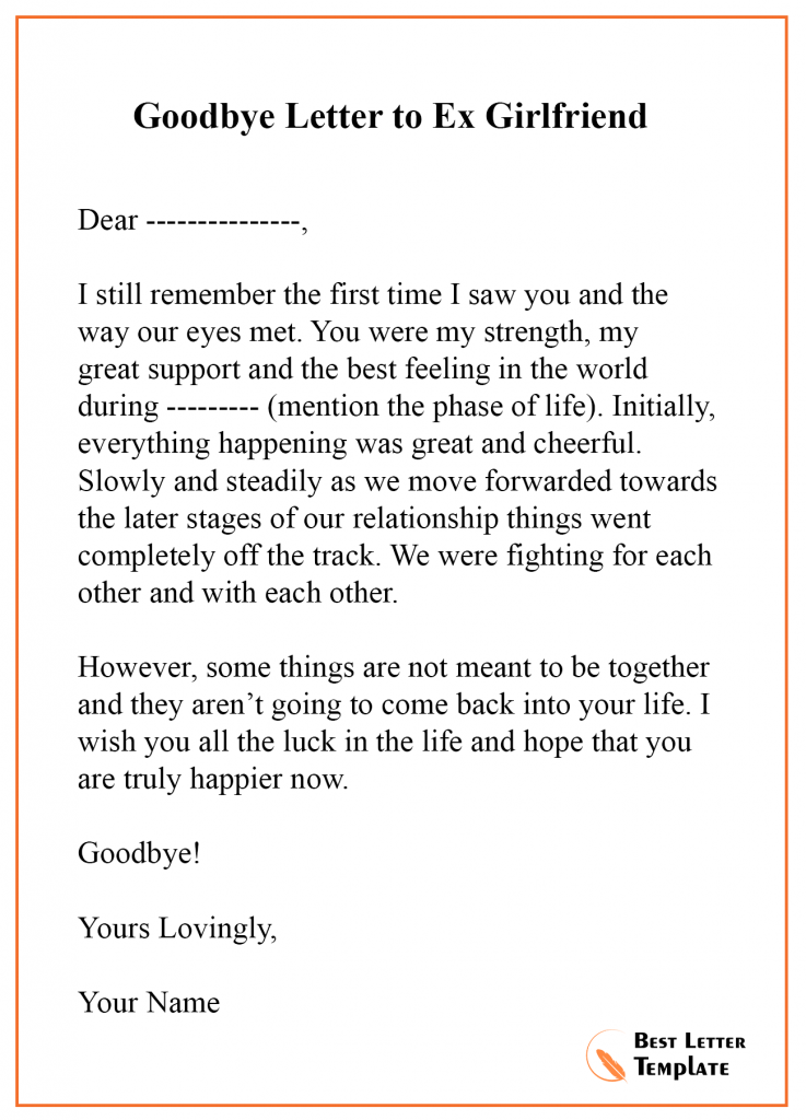 end of a letter ex