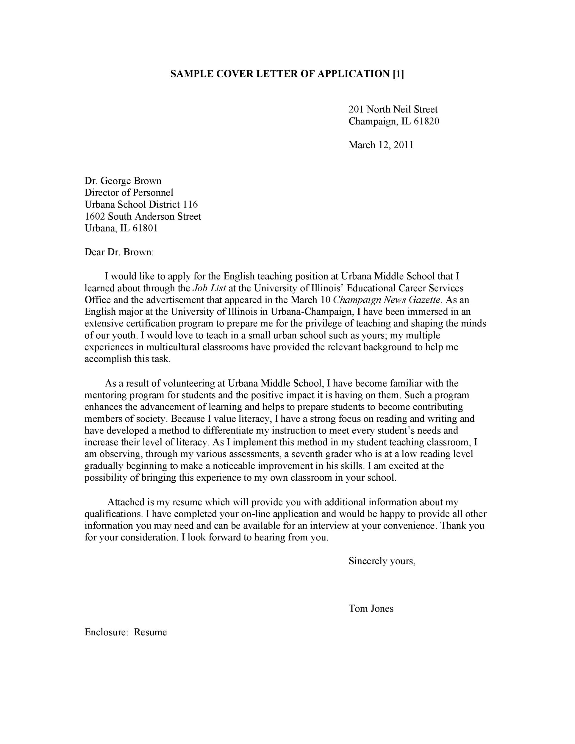 example of application letter for manager