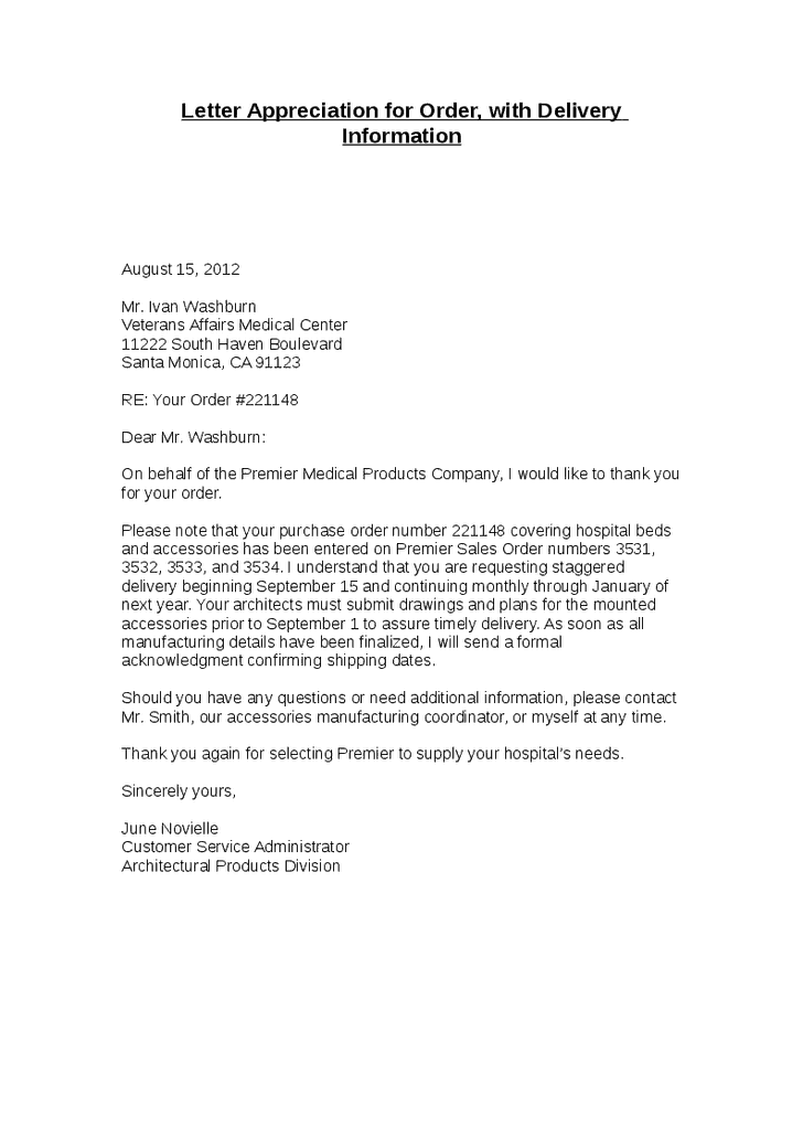 example of letter of information