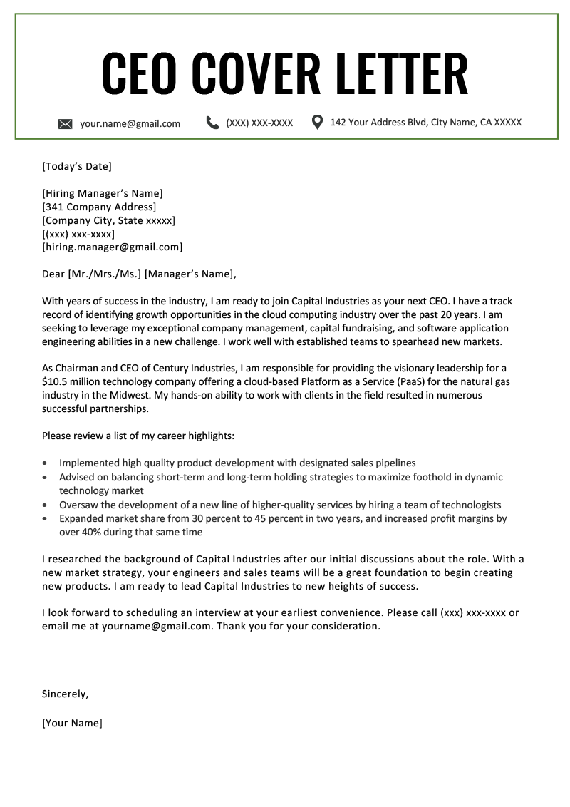 Compelling Executive Cover Letter Examples to Elevate Your Job Application