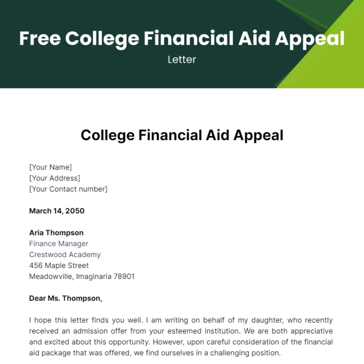 How to Write an Effective Financial Aid Appeal Letter