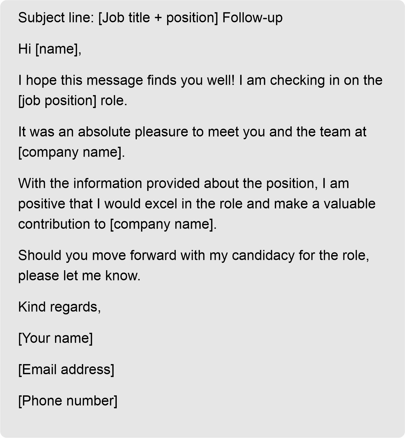following up on interview status