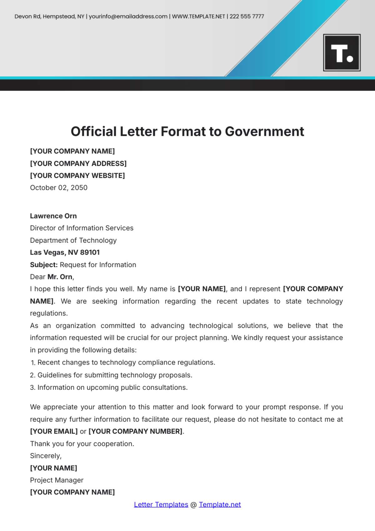 Essential Guide to Crafting Effective Communications: Your Government Letter Template