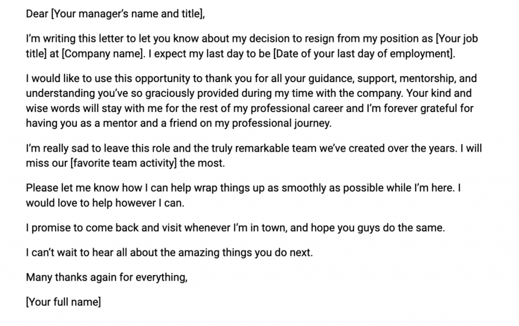 Crafting a Heartfelt Resignation Letter: Saying Goodbye with Grace and Gratitude