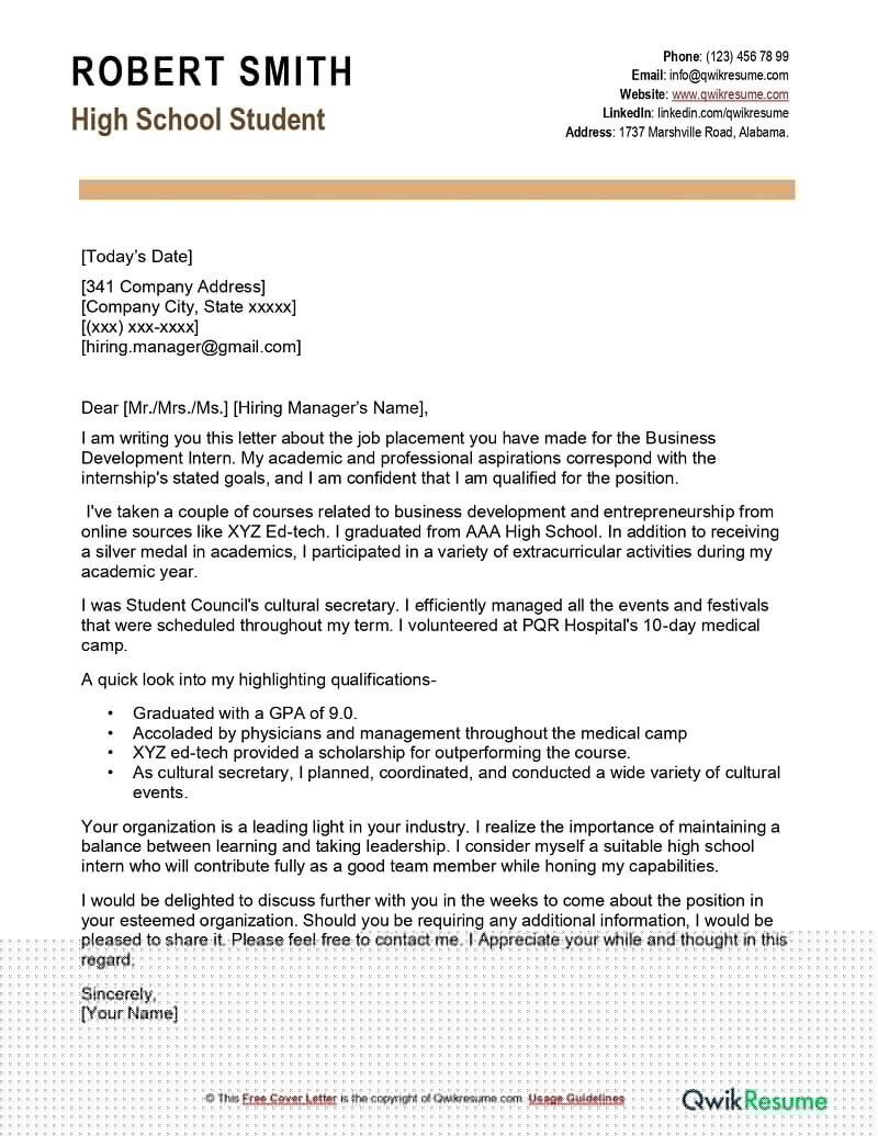 Essential Tips for Crafting a Winning High School Cover Letter