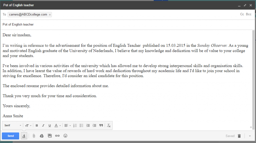 how can i write a formal email