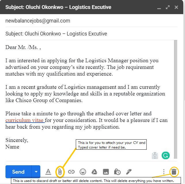 how to apply through email