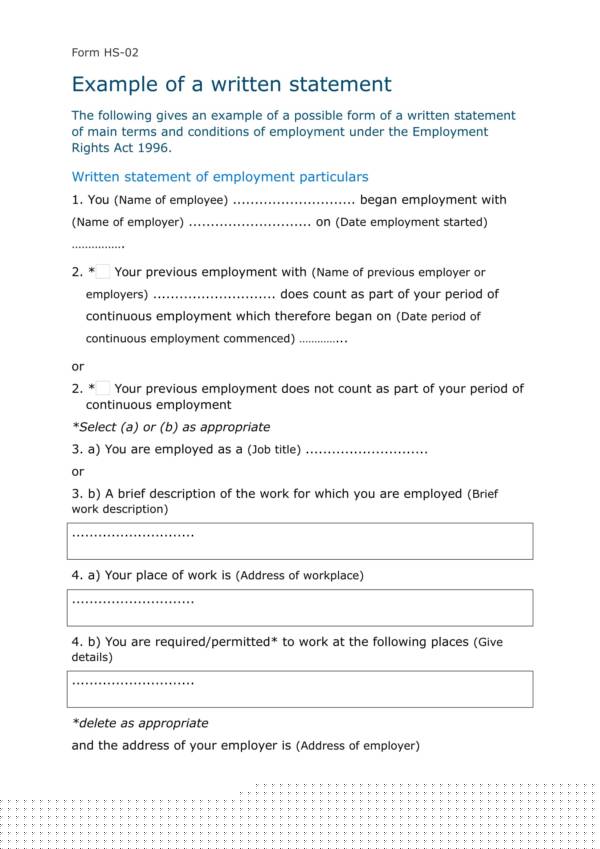 how to begin a written statement