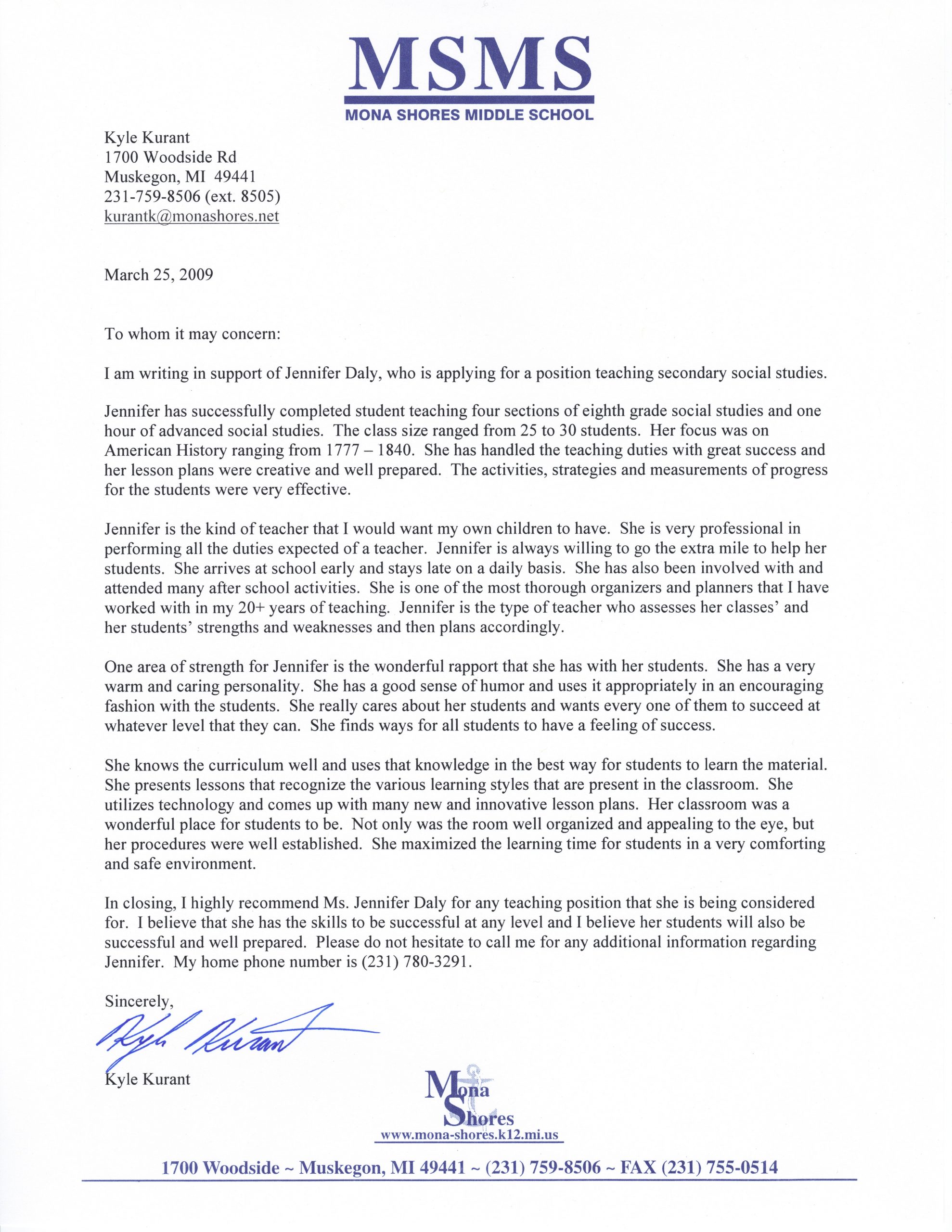 how to close a recommendation letter