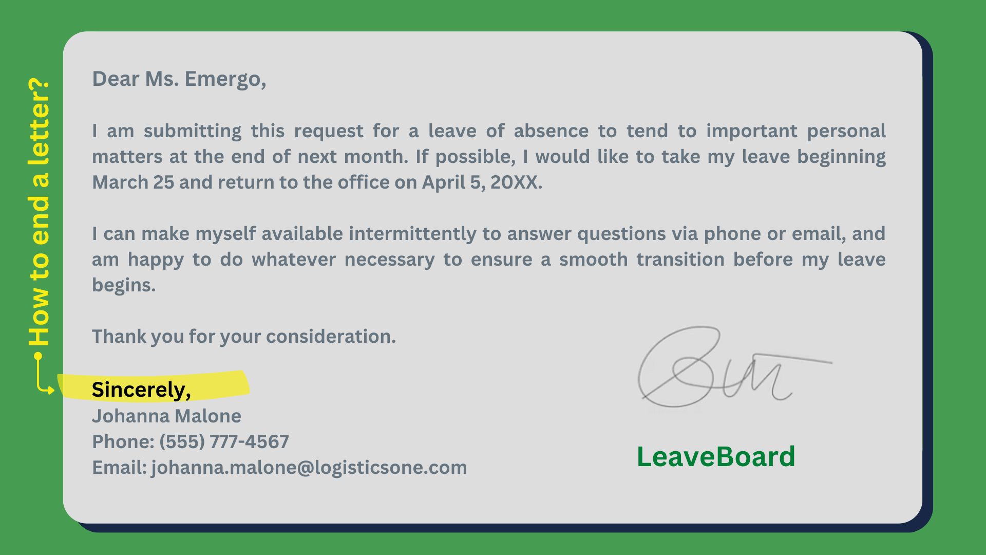 how to end a formal letter