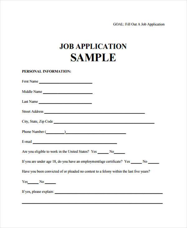 how to fill out a work application