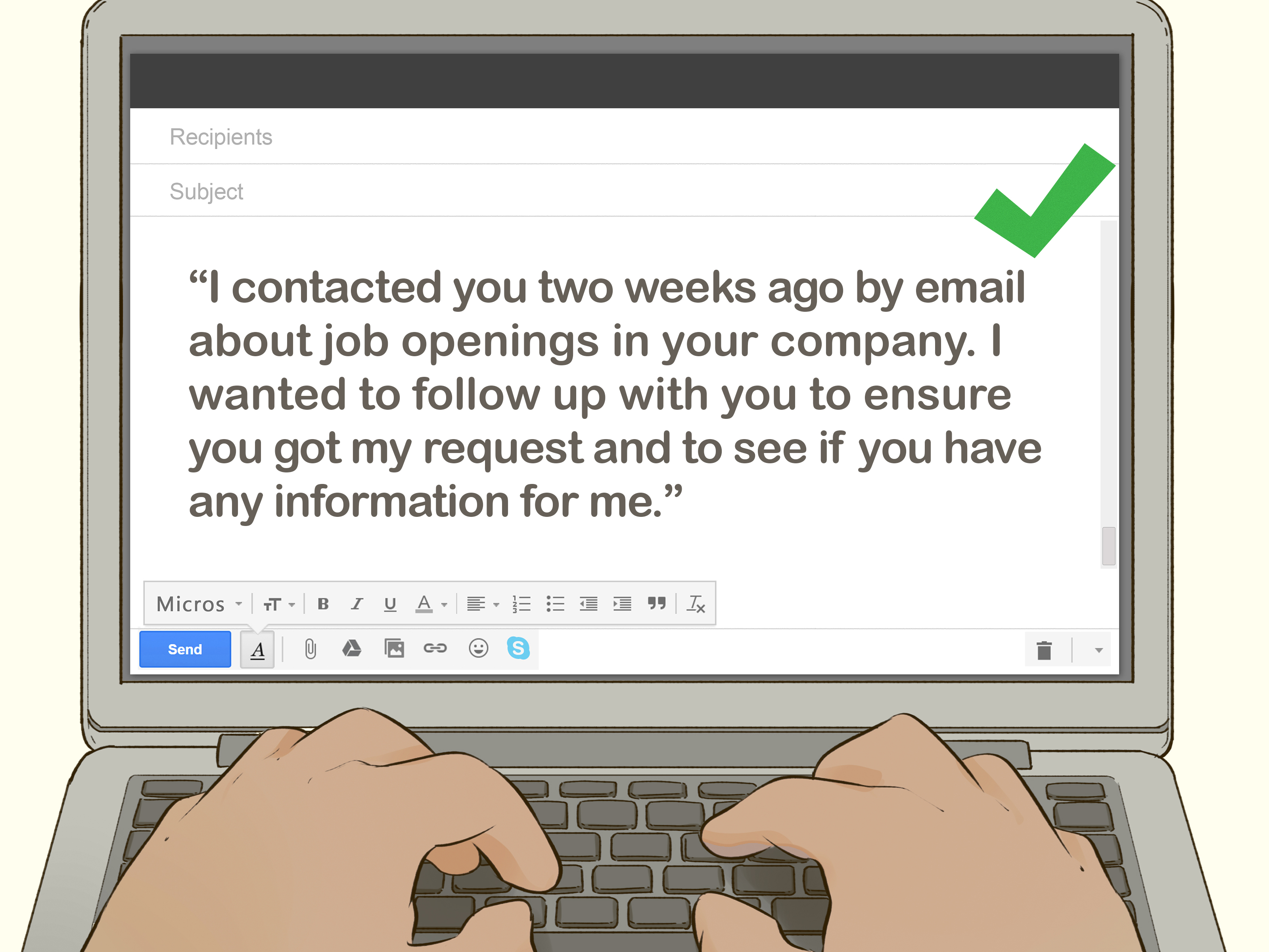 how to send job request email