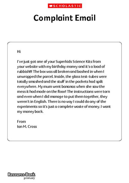 how to start a complaint email
