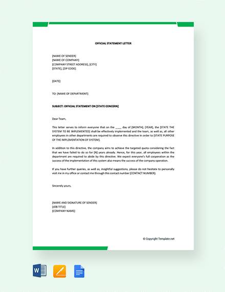 how to start a statement letter