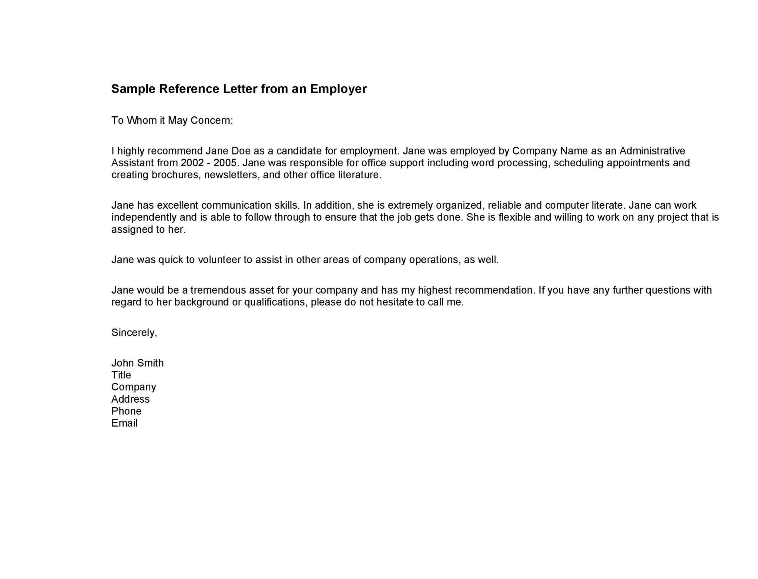how to word a character reference letter