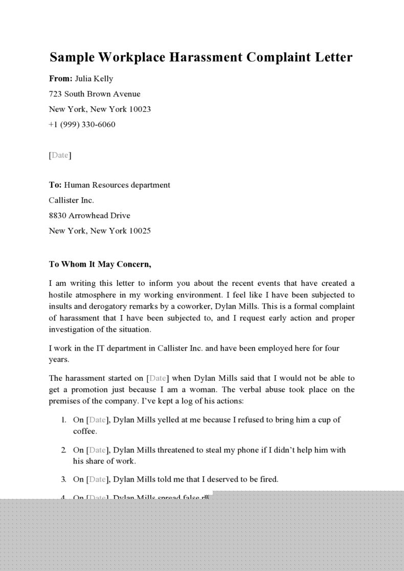 how to write a formal written complaint