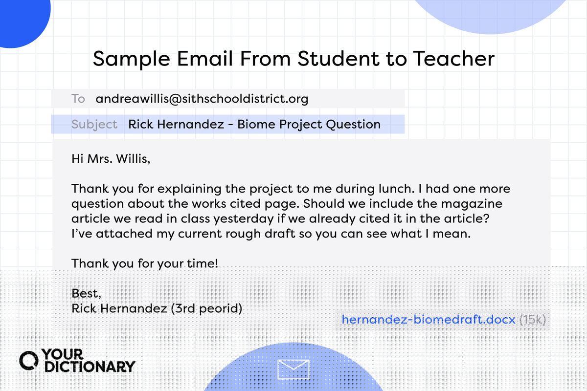 how to write a mail to teacher