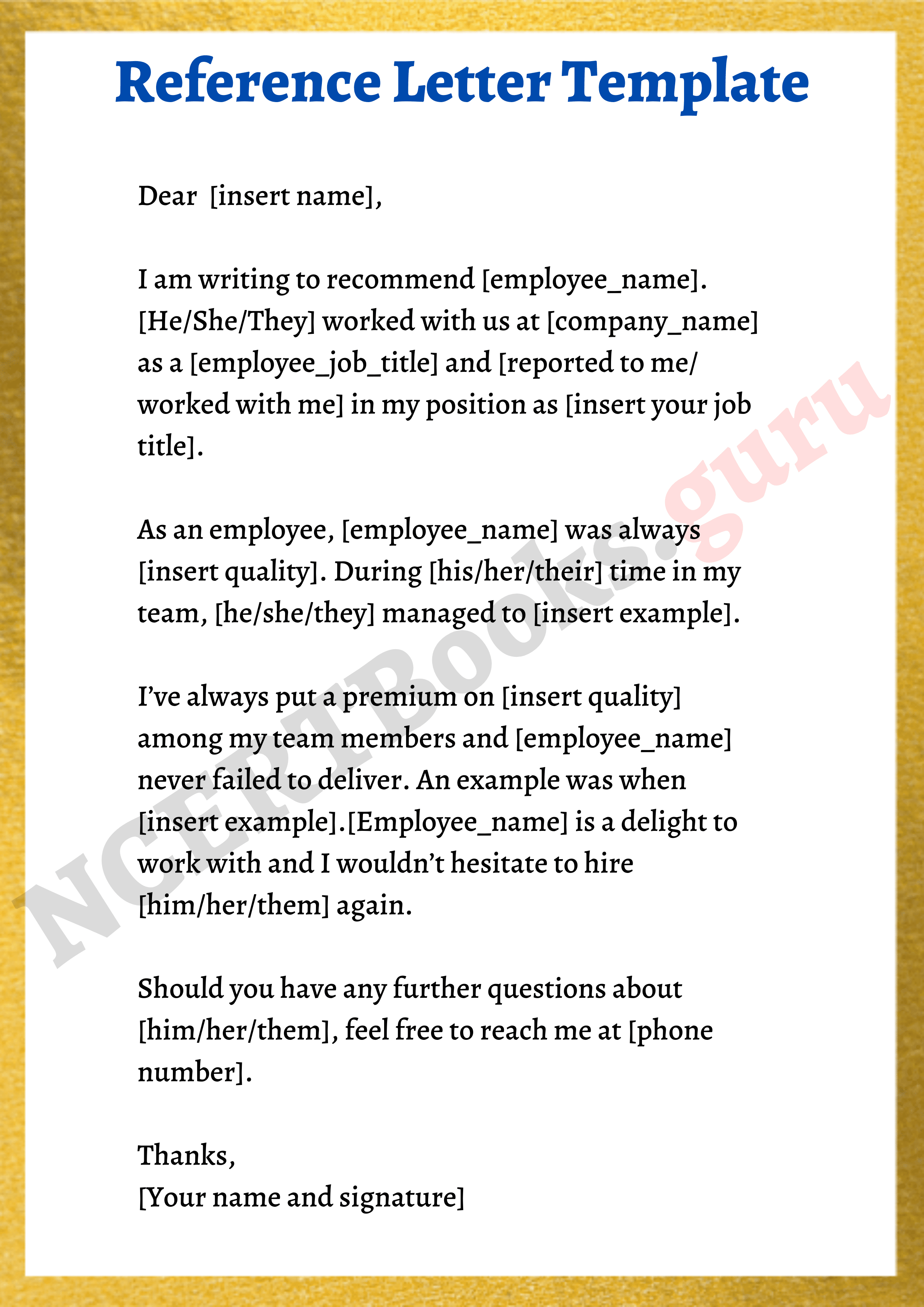 how to write a personal reference letter