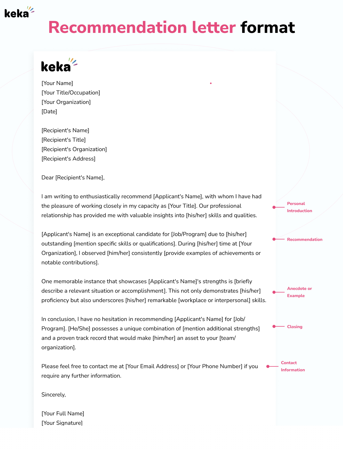 how to write a recommendation