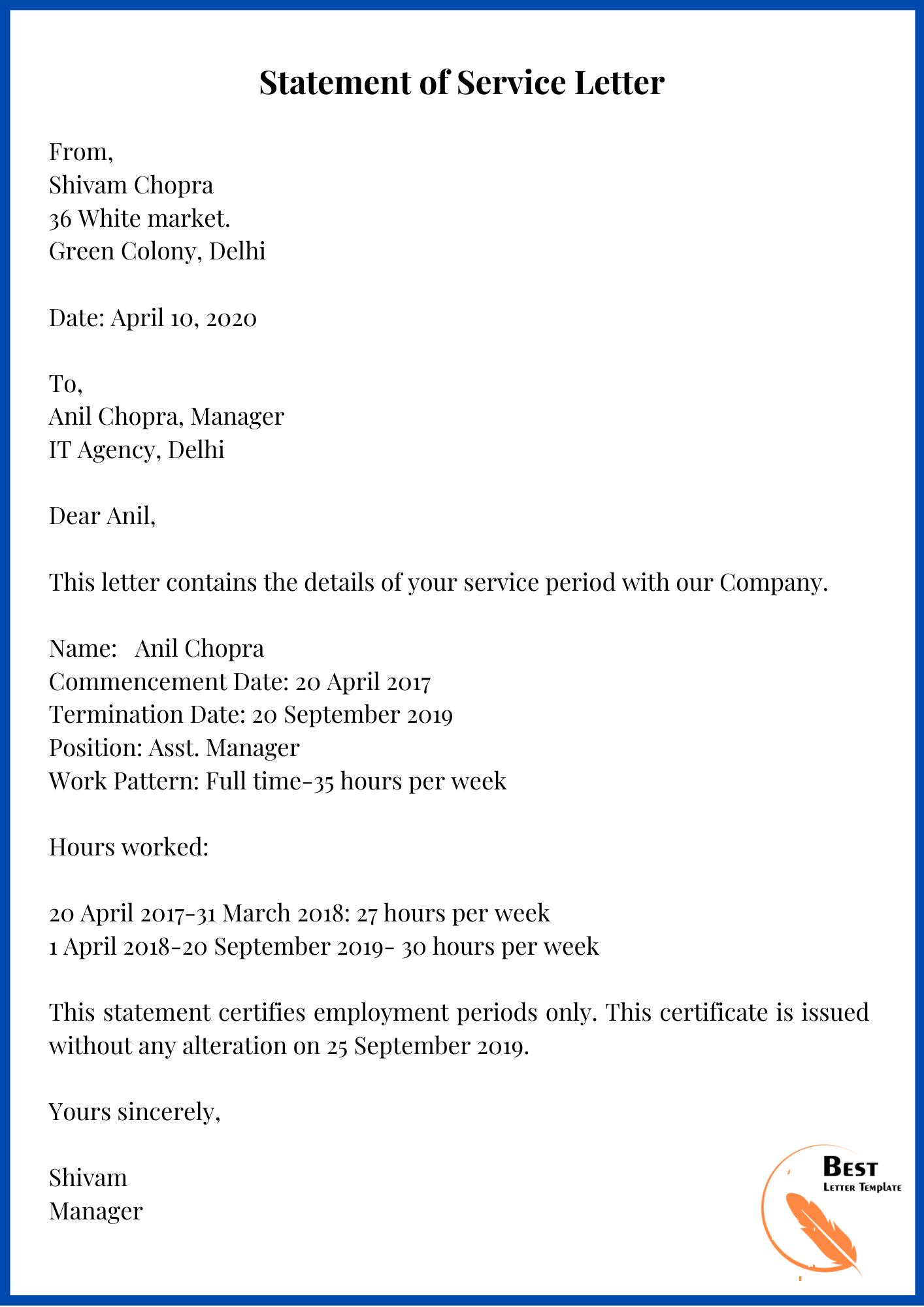 how to write a statement letter