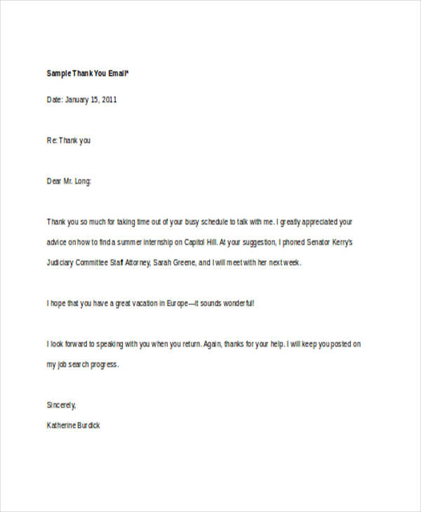 how to write a thank you email
