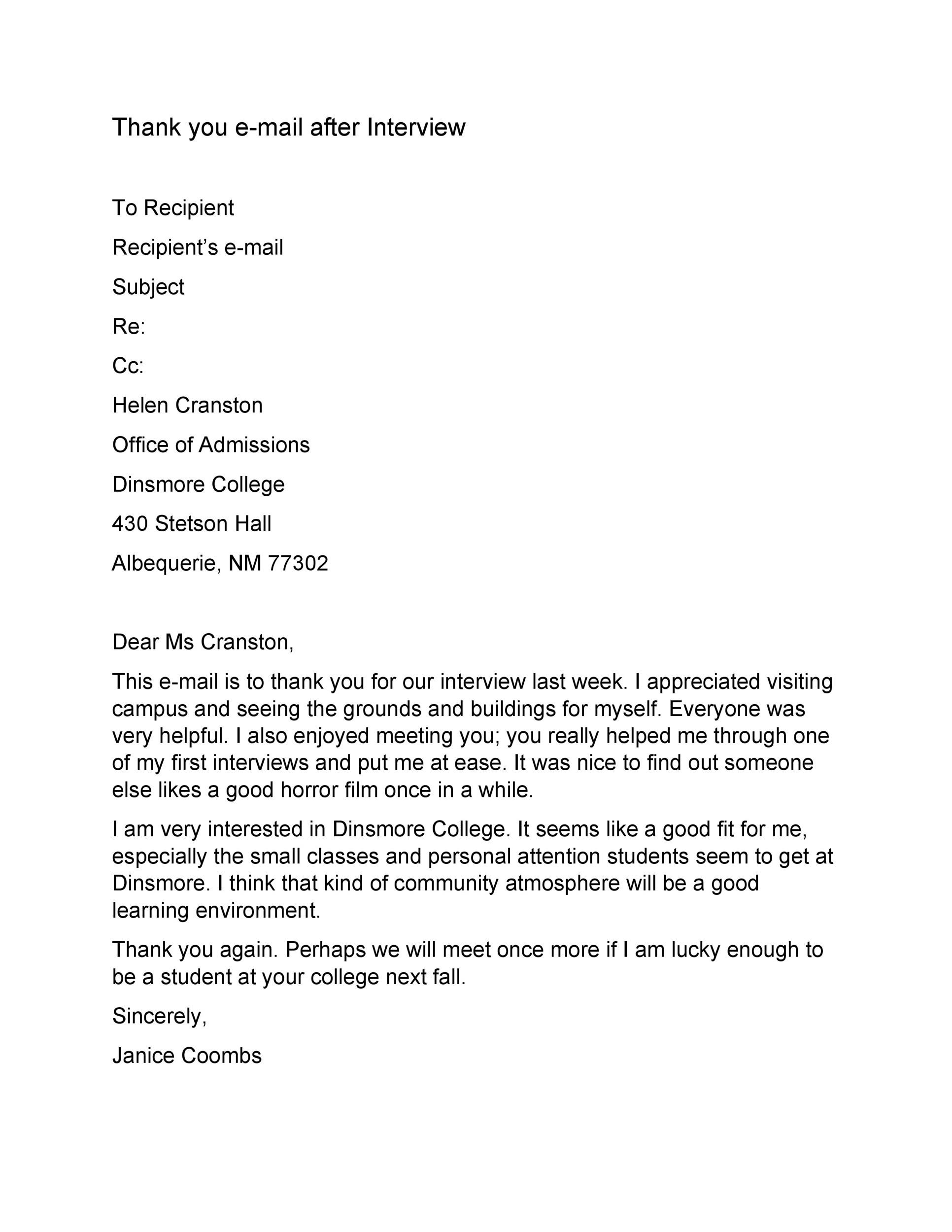 how to write a thank you note after an interview