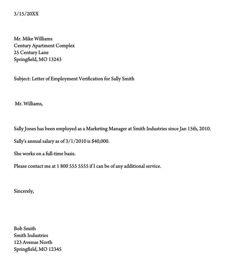 how to write a work verification letter