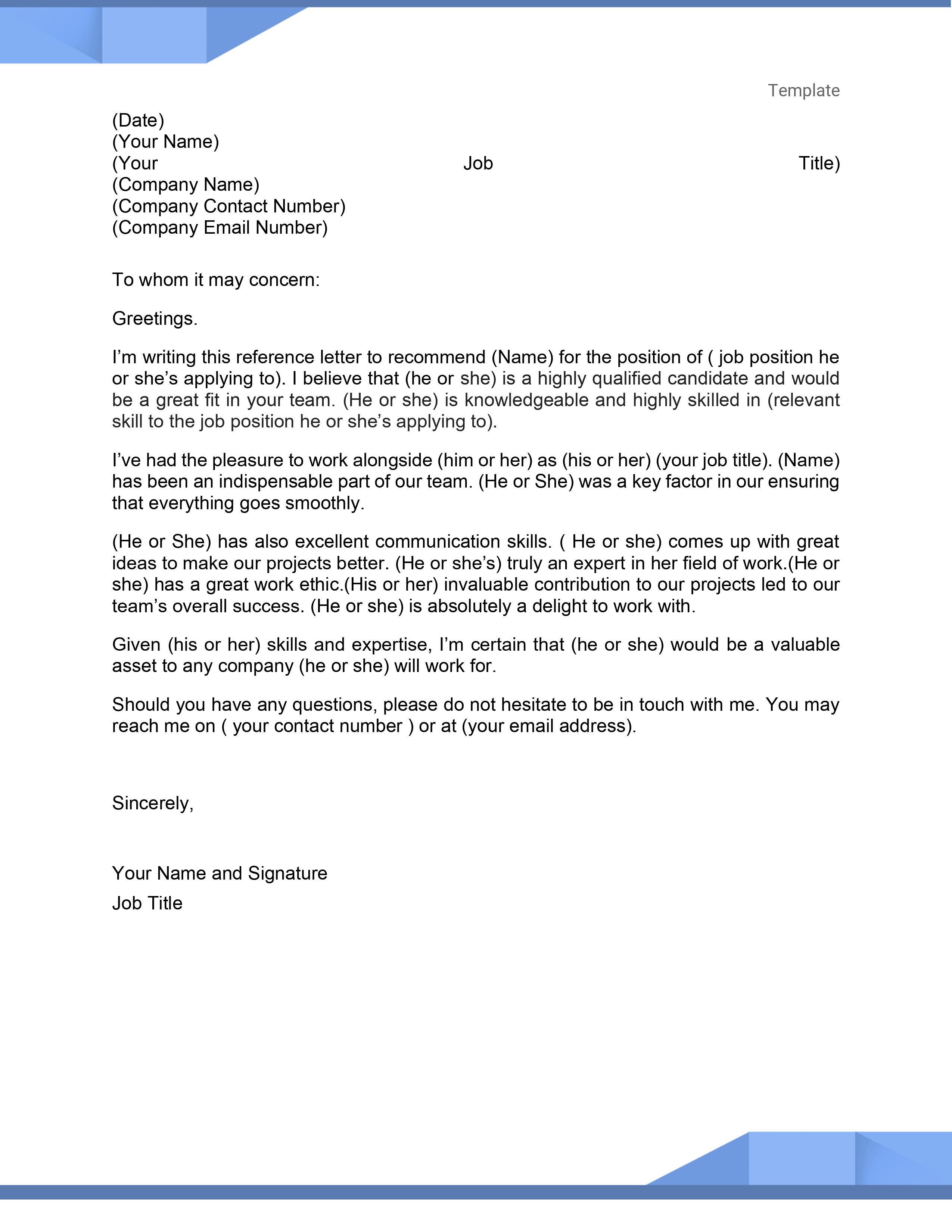 how to write employee recommendation letter