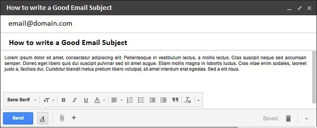 how to write subject in email
