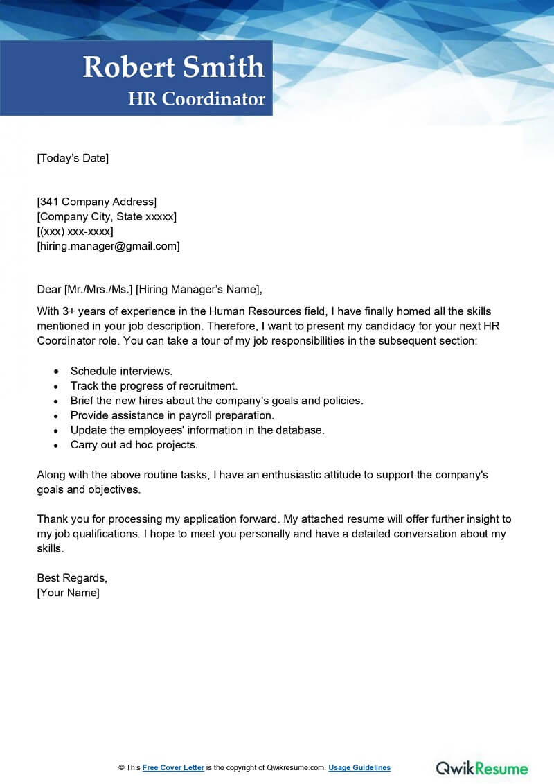 How to Craft an Impressive HR Coordinator Cover Letter
