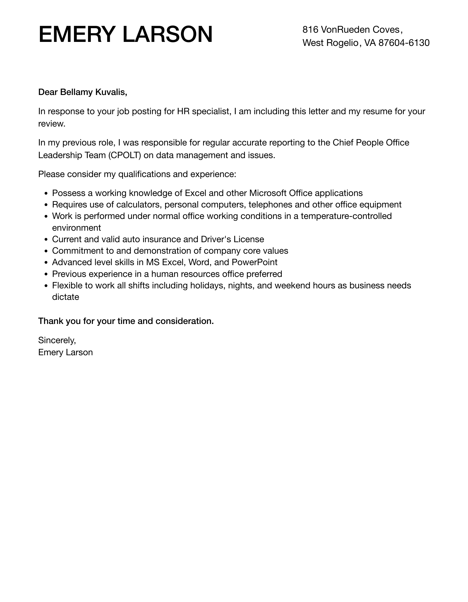 Crafting an Impressive HR Specialist Cover Letter: Tips and Examples