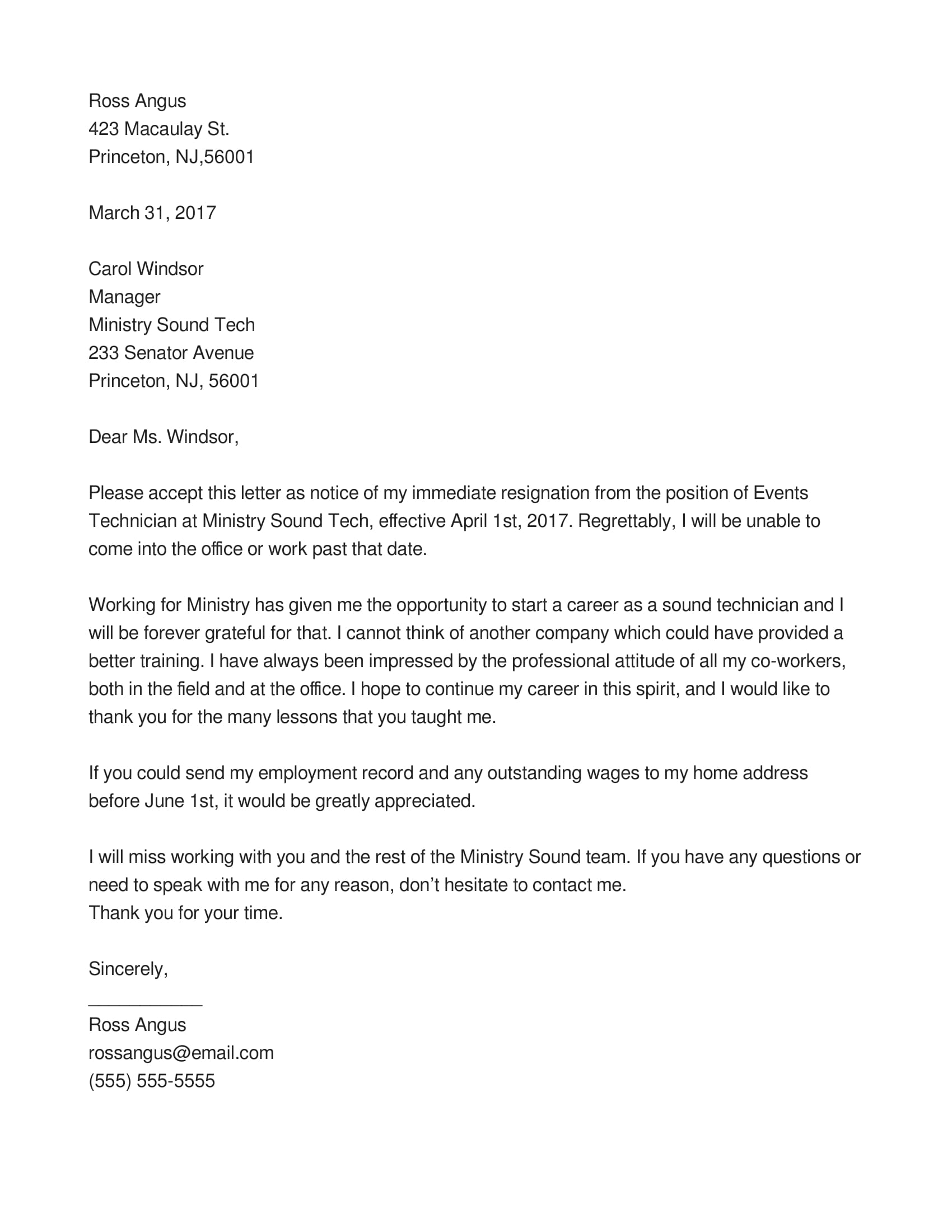 Effortless Transition: Crafting the Perfect Immediate Resignation Letter Template