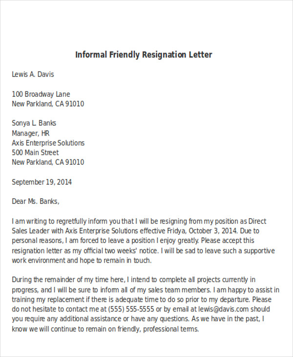 How to Craft an Effective Informal Resignation Letter