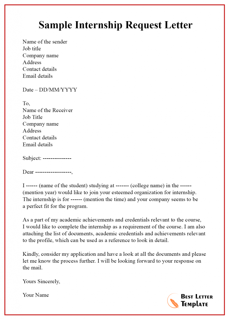 Comprehensive Guide: Internship Request Letter Sample for Aspiring Interns