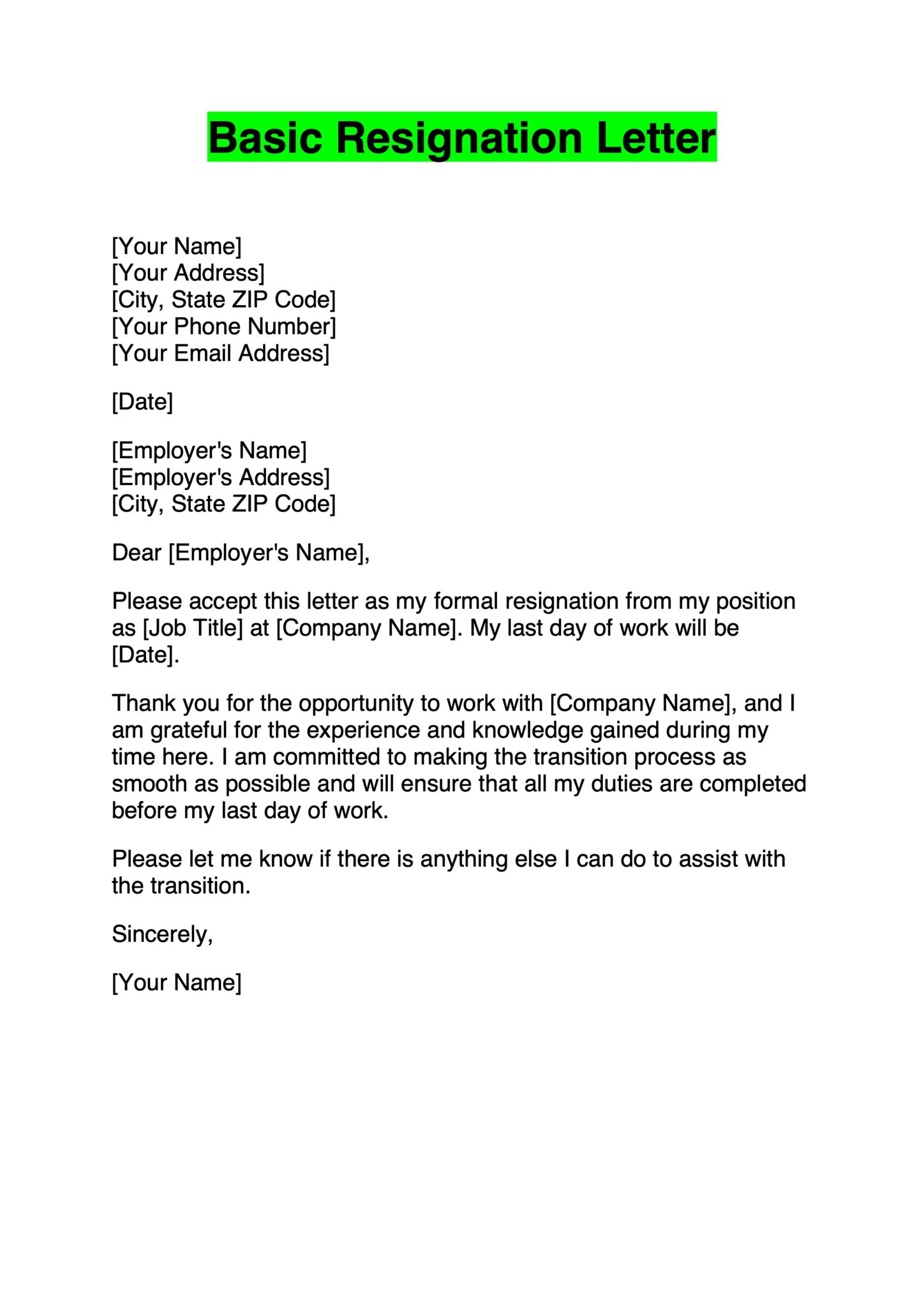 is a resignation letter required
