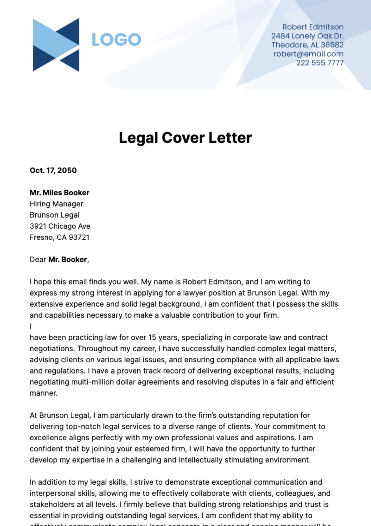 Essential Guide to Crafting Your Legal Cover Letter Template