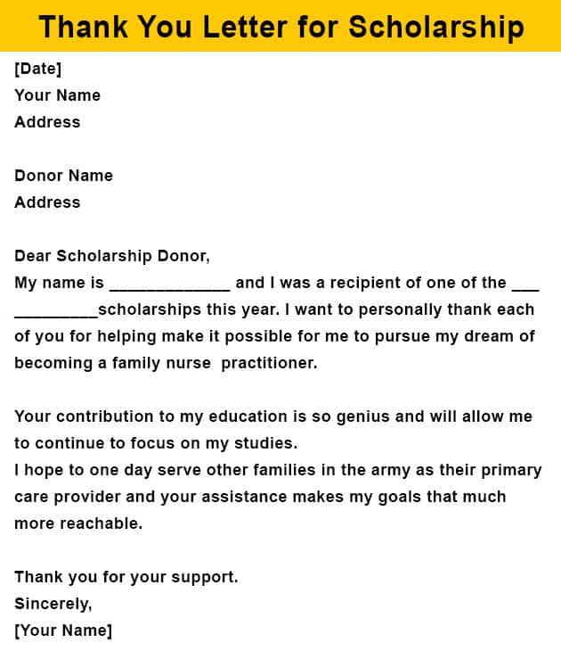 letter of appreciation for scholarship